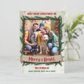 メリーBright Photo Christmas Card Garland Light シーズンカード (スタンド正面)