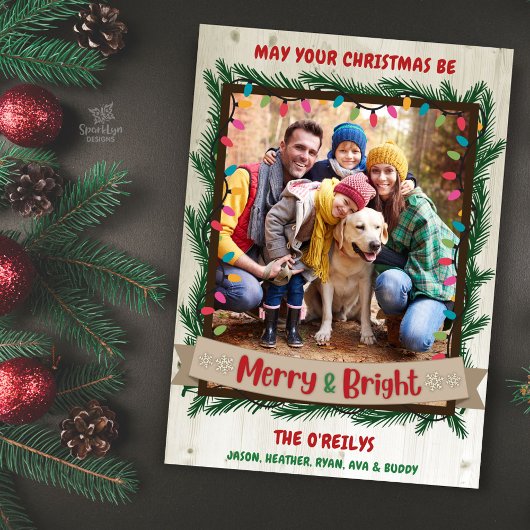 メリーBright Photo Christmas Card Garland Light シーズンカード