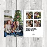 メリーBright Photo Collageファモダンミリクリスマス シーズンカード<br><div class="desc">この祝ホイパーソナライズされたドカーメリードでシーズンの喜びお気に入りのは、前面に家族の写真を取り付け、背面に4つの追加のスナップショットを追加して。このエレガントクリスマスカードはカスタム、近く遠く愛する人々に暖かい願いを送るのに最適である。写真をアップロードし、誰もが大切にする記念に自分の写真を作りなさい。</div>