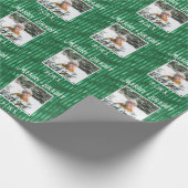 メリーBright Photo Greenメタリックストライプ ラッピングペーパー (角)