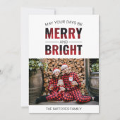 メリーBright Plaid Holiday Christmasフォトカード シーズンカード (正面)