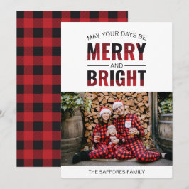 メリーBright Plaid Holiday Christmasフォトカード シーズンカード