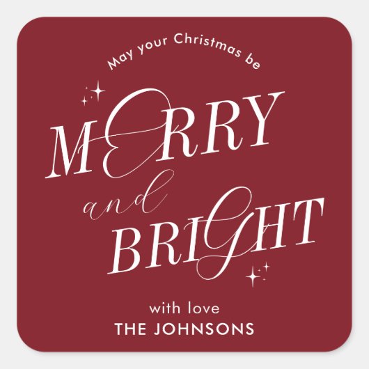 メリーBright Redスクリプエレガントトモダンス スクエアシール (正面)