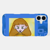 メリーCartoon Blue Geometric Phoneケース iPhoneケース (裏面横)