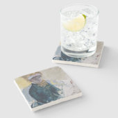 メリーCassatt著自画像 ストーンコースター (横)