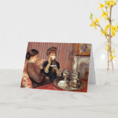 メリーCassatt-茶 カード (黄色い花)