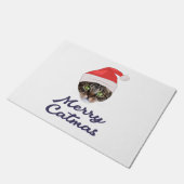 メリーCatmas，クリスマスキャットサンタハット招待状 ドアマット (アングル)