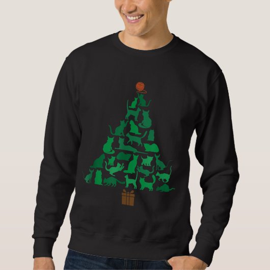 メリーCatmas Cat Christmas Tree, Meowy Catmas スウェットシャツ (正面)