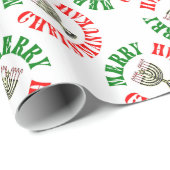 メリーChrimanukah – クリスマスハヌカー（ユダヤ教の祭り）（ユダヤ教）メノラー ラッピングペーパー (ロールコーナー)