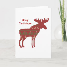 メリーChrisMooseおもしろい Christmas Moose Animal Art シーズンカード