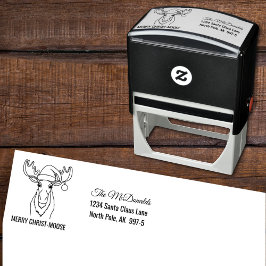 メリーChrist-Moose with Santa Hat差出人住所 セルフインキングスタンプ