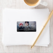 メリーChristmasファンシー Scriptの写真アドレス ラベル (インサイチュ)