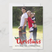 メリーChristmasモダン Snowflaks photo card 招待状 (正面)