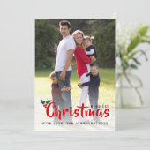 メリーChristmasモダン Snowflaks photo card 招待状 (スタンド正面)