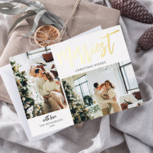 メリーChristmas Brush Script Photo White