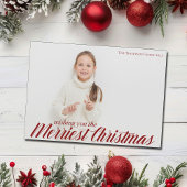 メリーChristmas Chic Script Photo Magnet Card