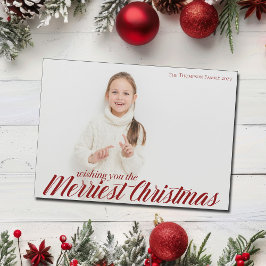 メリーChristmas Chic Script Photo Magnet Card