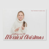 メリーChristmas Chic Script Photo Magnet Card (正面)