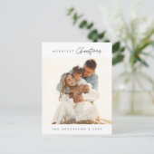 メリーChristmas Family写真コンテンポラリー, ポストカード (スタンド正面)