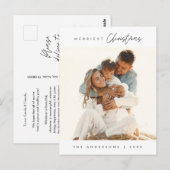 メリーChristmas Family写真コンテンポラリー, ポストカード (正面/裏面)