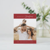 メリーChristmas Family写真モダン, Cozy ポストカード (スタンド正面)