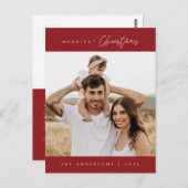 メリーChristmas Family写真モダン, Cozy ポストカード (正面/裏面)