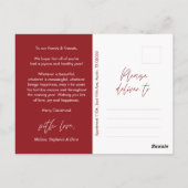 メリーChristmas Family写真モダン, Cozy ポストカード (裏面)