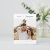 メリーChristmas Family写真モダン, Cozy ポストカード (スタンド正面)