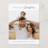 メリーChristmas Family写真モダン, Cozy ポストカード (正面)