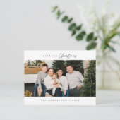 メリーChristmas Family写真モダン, Cozy ポストカード (スタンド正面)