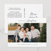 メリーChristmas Family写真モダン, Cozy ポストカード (正面/裏面)