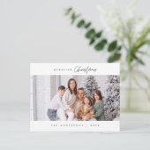 メリーChristmas Family写真モダン, Cozy ポストカード (スタンド正面)