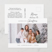 メリーChristmas Family写真モダン, Cozy ポストカード (正面/裏面)