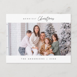 メリーChristmas Family写真モダン, Cozy ポストカード