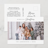メリーChristmas Family写真モダン、Cozy Cute ポストカード (正面/裏面)