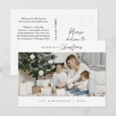 メリーChristmas Family Photo, モダン Minimalist ポストカード (正面/裏面)