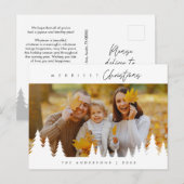 メリーChristmas Family Photo, モダン Minimalist ポストカード (正面/裏面)