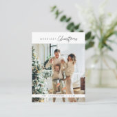 メリーChristmas Family Photo, モダン Minimalist ポストカード (スタンド正面)