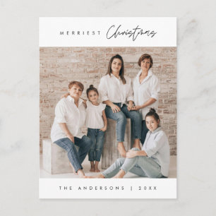 メリーChristmas Family Photo, モダン Minimalist ポストカード