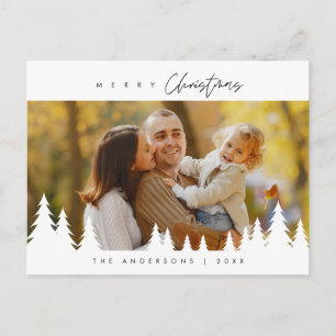 メリーChristmas Family Photo, モダン Minimalist ポストカード