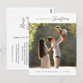 メリーChristmas Family Photo, モダン Minimalist ポストカード (正面/裏面)