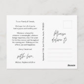 メリーChristmas Family Photo, モダン Minimalist ポストカード (裏面)