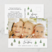 メリーChristmas Family Photo, Christmas trees ポストカード (正面/裏面)