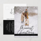 メリーChristmas Family Photo, Cozy Greeting ポストカード (正面/裏面)