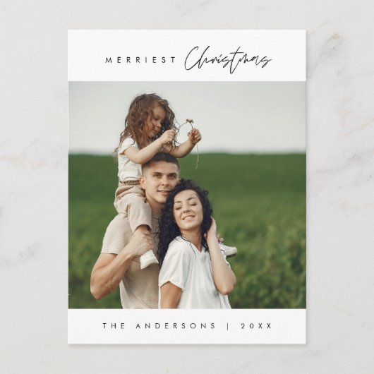 メリーChristmas Family Photo, Outdoor自然 ポストカード (正面)