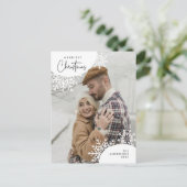 メリーChristmas Family Photo, Snow Flaks ポストカード (スタンド正面)