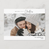 メリーChristmas Family Photo, Snow Flaks ポストカード (正面)