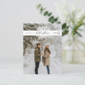 メリーChristmas Family Photo, Snow Flaks ポストカード (スタンド正面)