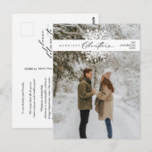 メリーChristmas Family Photo, Snow Flaks ポストカード (正面/裏面)