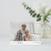 メリーChristmas Family Photo, Snow Flaks ポストカード (スタンド正面)